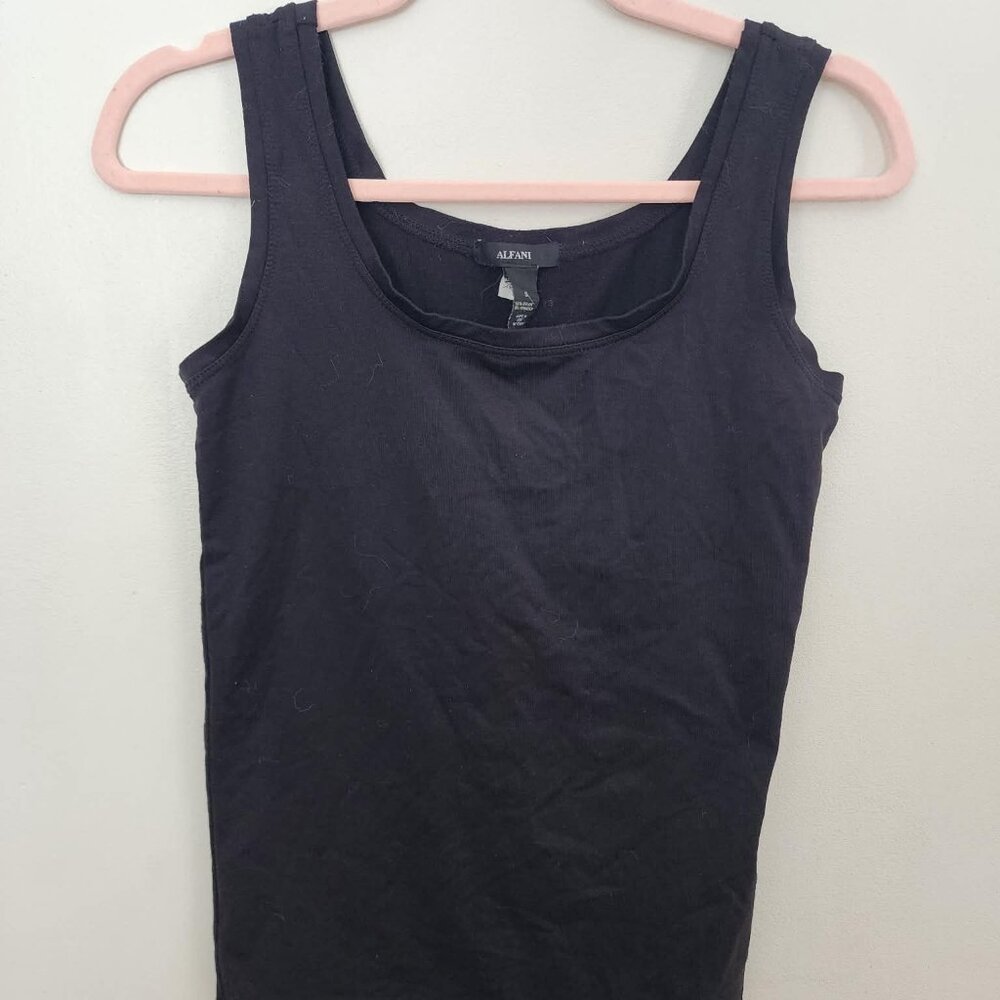 Alfani Black Fitted Tank Top Size Small